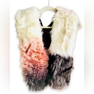 Gorgeous K.I.T. Accessories Pink;Black & White Faux Fur Scarf